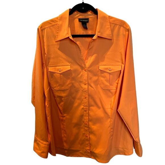 Lane Bryant Women's Button up blouse, long sleeve Orange Size 18/20 - Picture 1 of 9